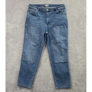 Molly Yeh x Tractor Supply Women's Double Front Jeans Size 16 Med Wash Utility